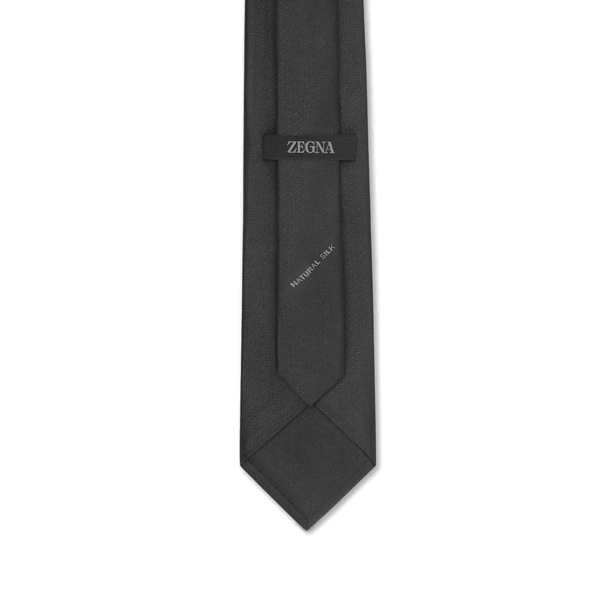 DARK BLACK NATURAL SILK TIE