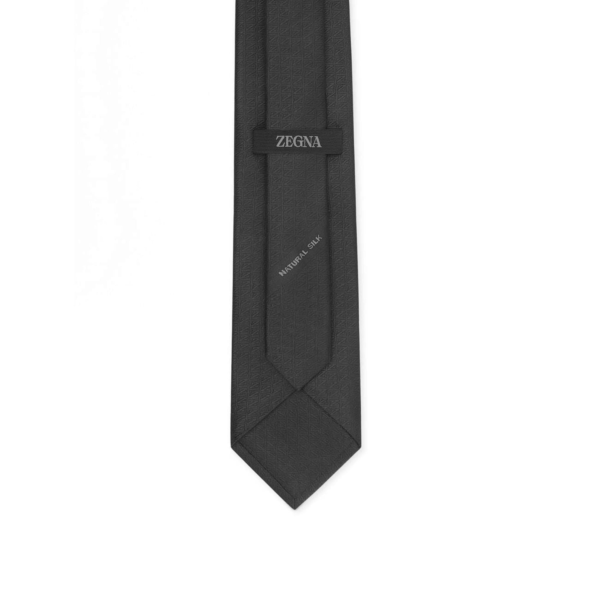 DARK SILVER NATURAL SILK TIE