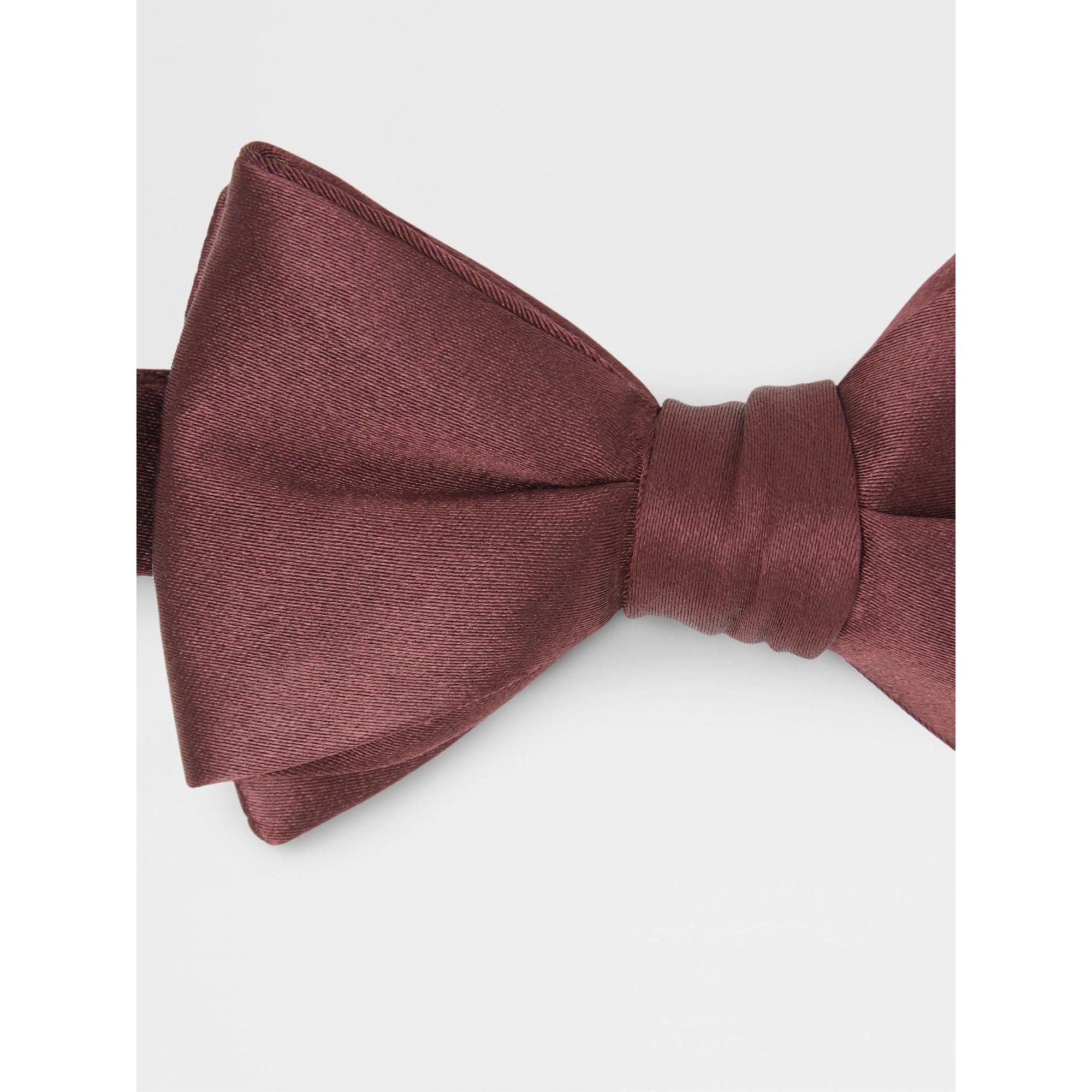 ZEGNA Silk Self Burgundy Bow Ties