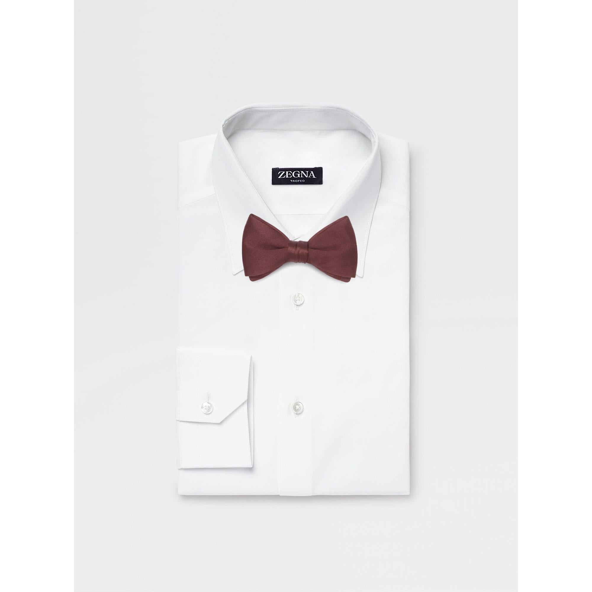 ZEGNA Silk Self Burgundy Bow Ties