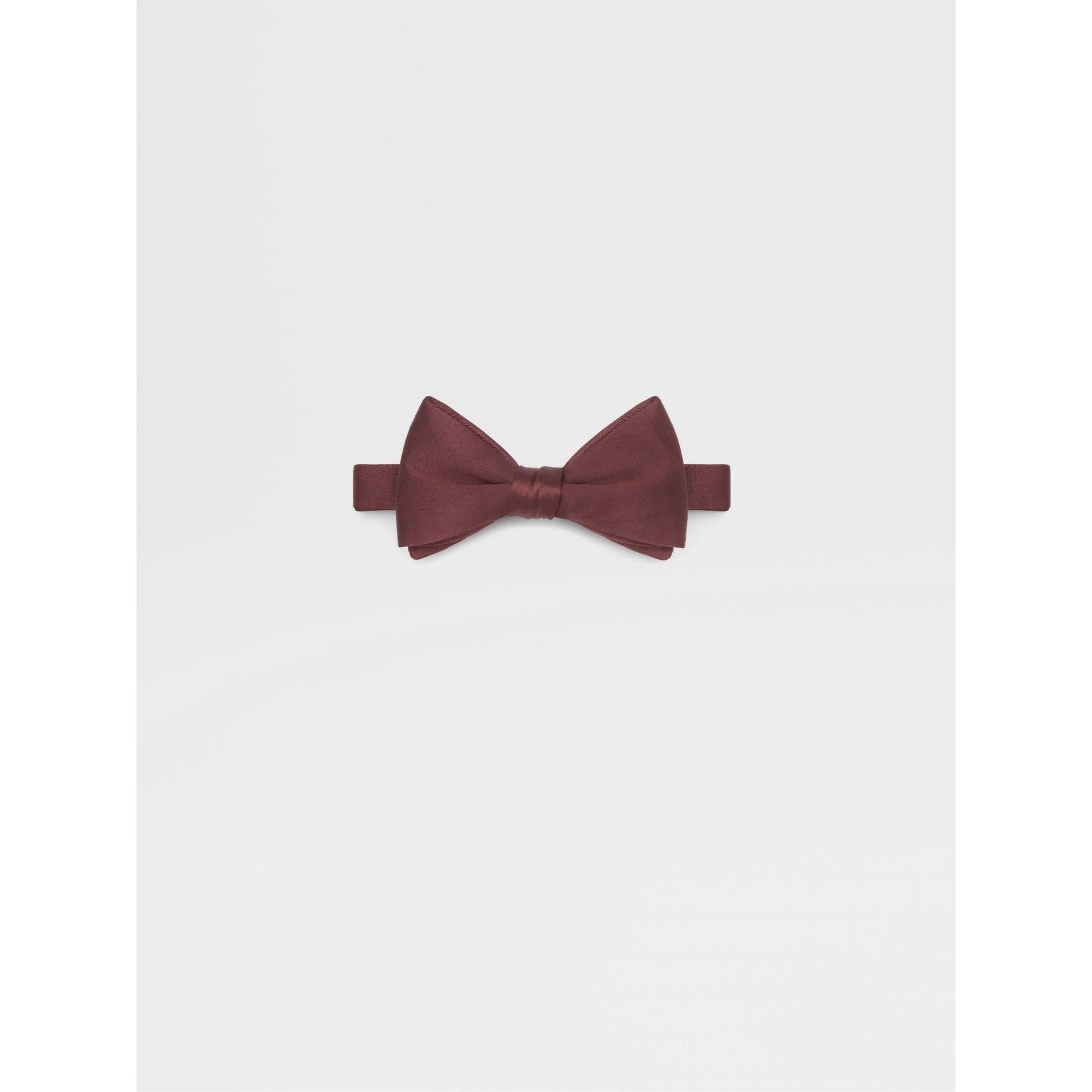 ZEGNA Silk Self Burgundy Bow Ties