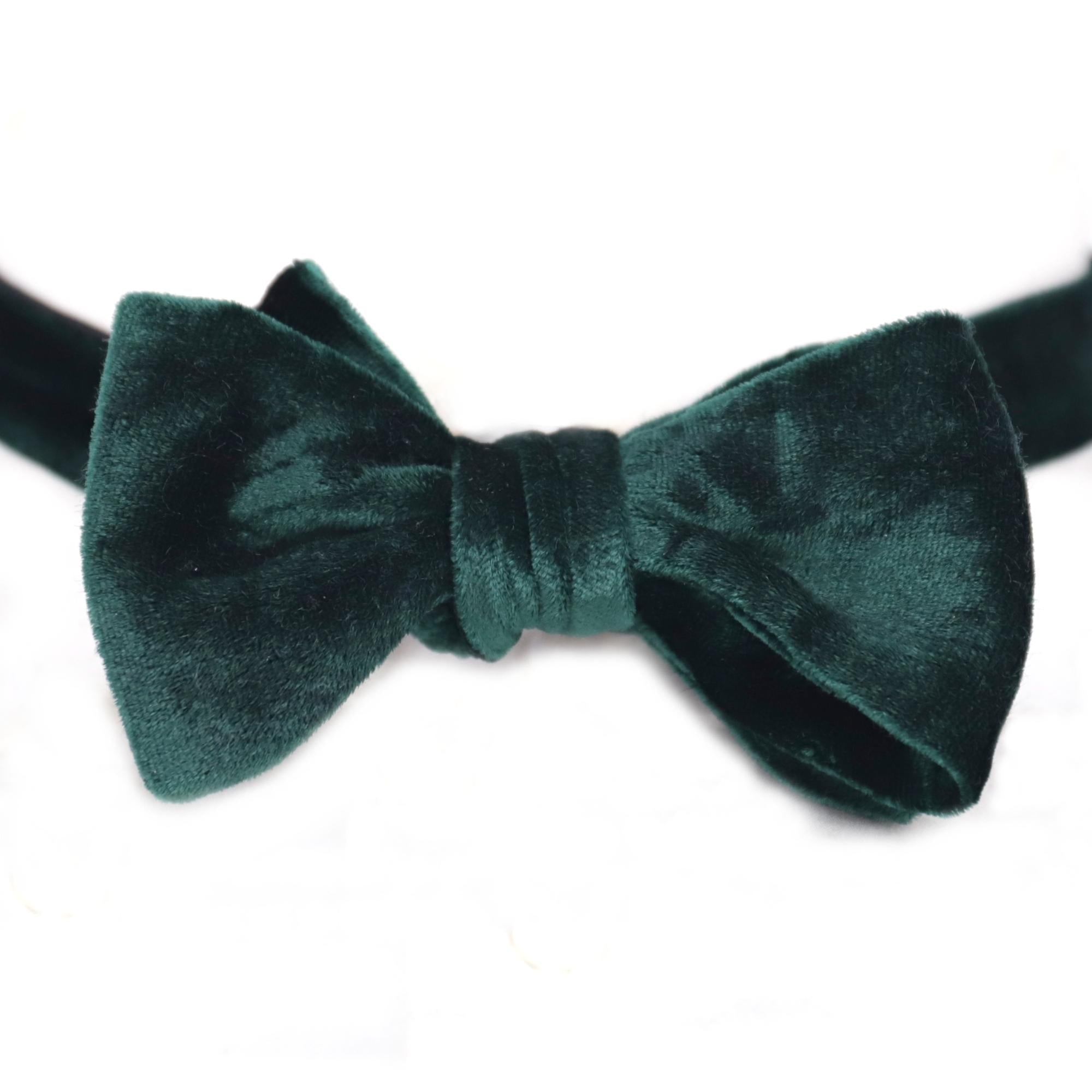 Christmas Green Stefano Cau Bow tie - Velvet