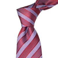8cm Woven Red with Pale Blue Striped Necktie-Cufflinks.com.sg | Neckties.com.sg