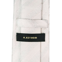 8cm Woven Striped Necktie in White M-Cufflinks.com.sg | Neckties.com.sg