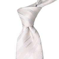 8cm Woven Striped Necktie in White M-Cufflinks.com.sg | Neckties.com.sg