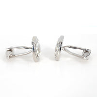 White Oval Crystal Cufflinks