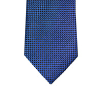 A.Azthom 8cm Cobalt Silk Woven Tie with Black Dots Detail-Neckties-A.Azthom-Cufflinks.com.sg