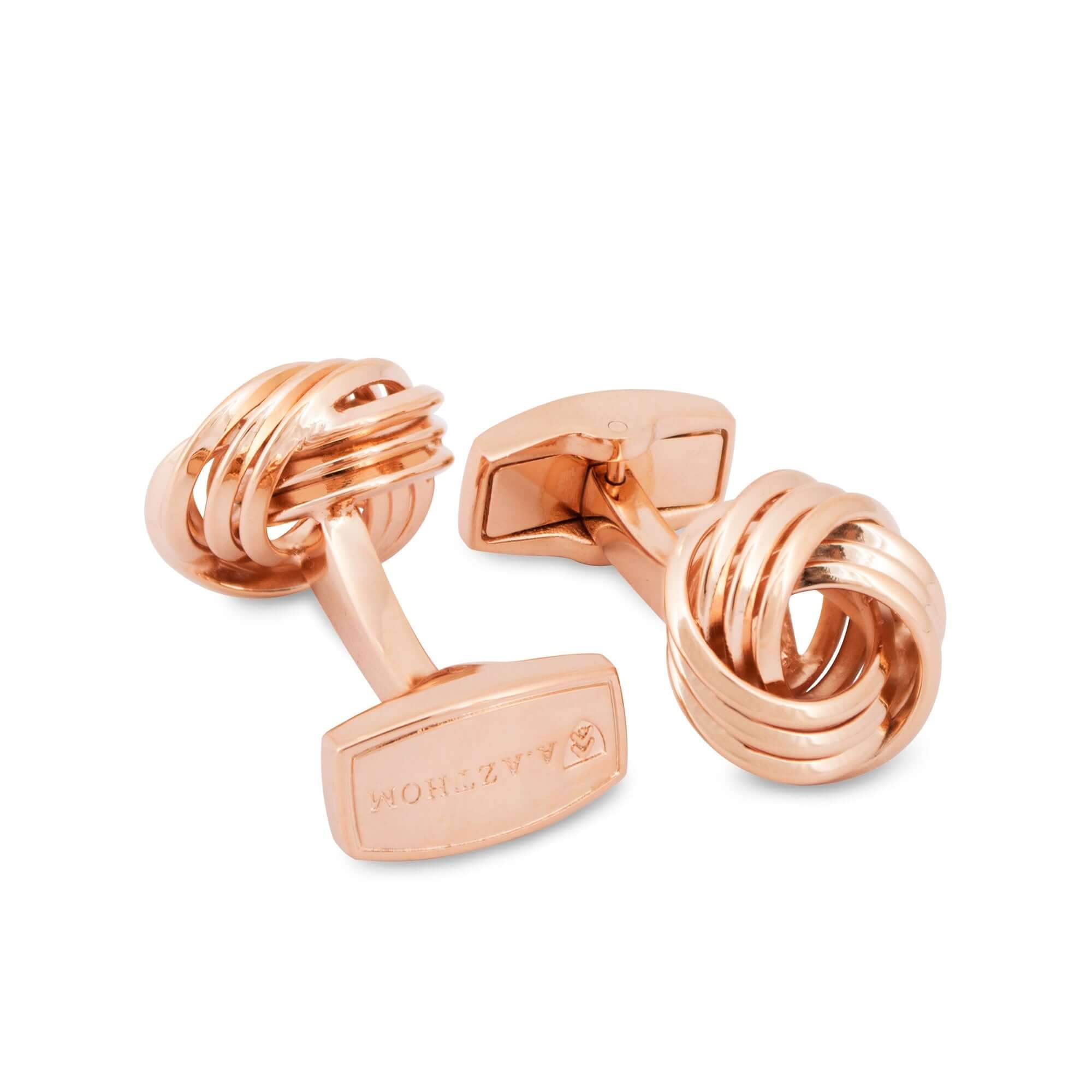 A.Azthom Wire Knot Rose Gold-tone Cufflinks-Cufflinks.com.sg