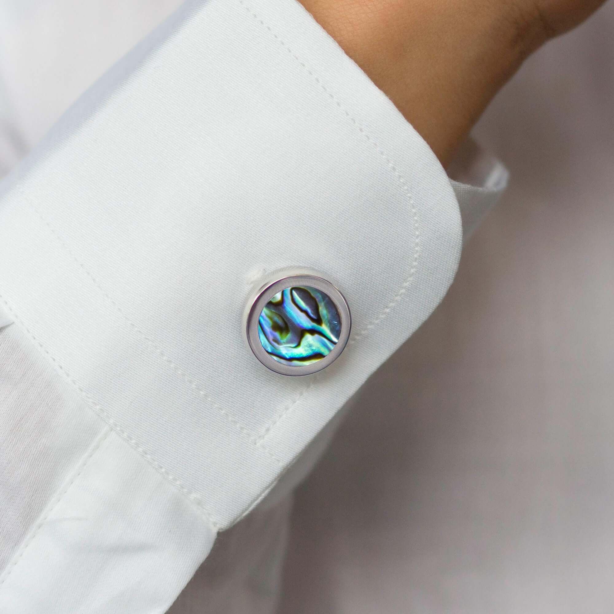 Aurum MOP Button Covers-Abalone-Cufflinks.com.sg