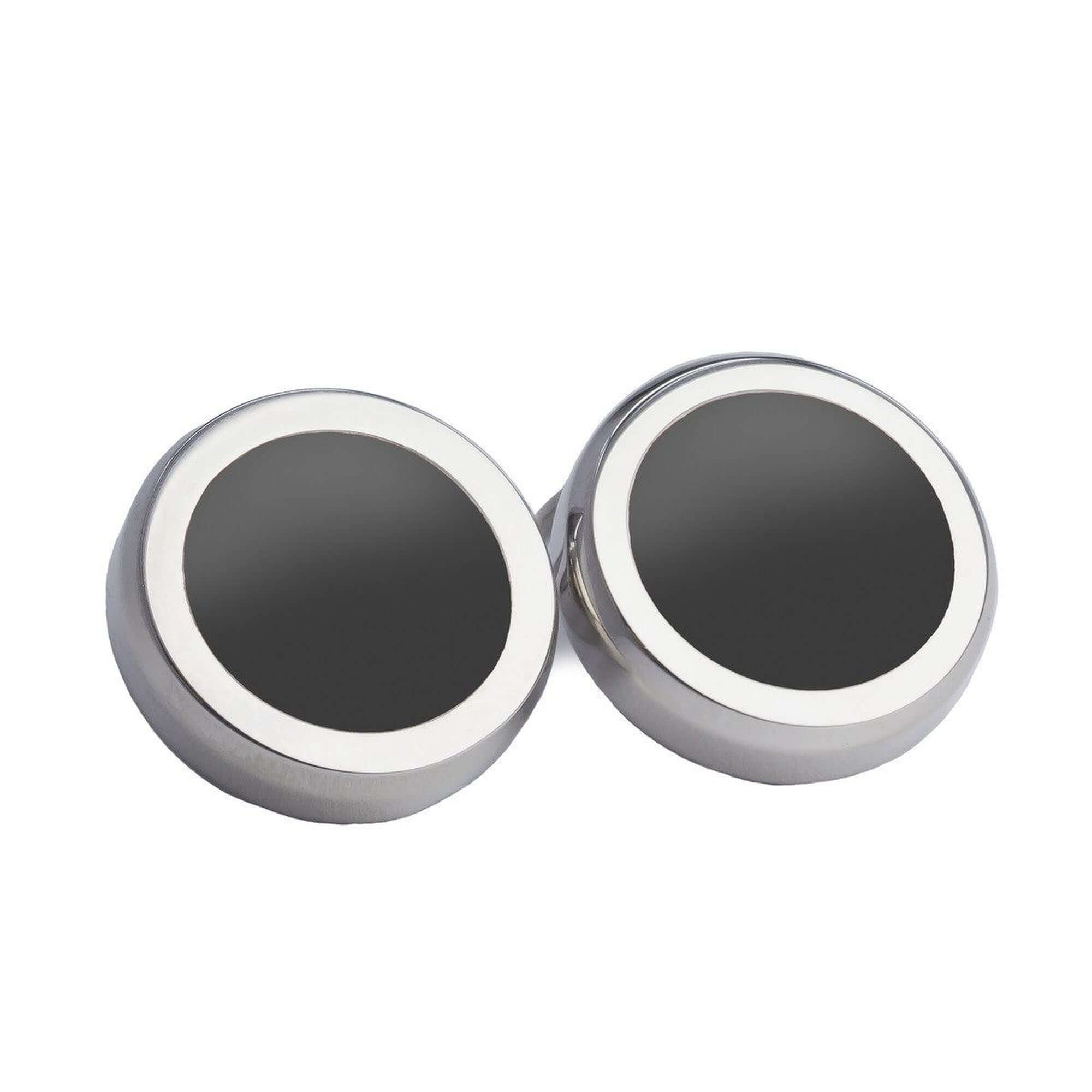 Classic Round Black Button Covers-Button Covers-A.Azthom-Cufflinks.com.sg