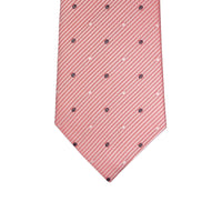 8cm White and Brown Micro-Dots Pattern Silk Tie in Pink-Cufflinks.com.sg | Neckties.com.sg