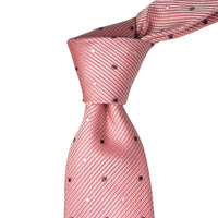 8cm White and Brown Micro-Dots Pattern Silk Tie in Pink-Cufflinks.com.sg | Neckties.com.sg