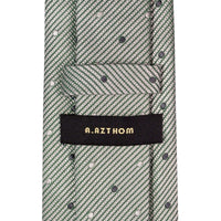 8cm White and Green Micro-Dots Pattern Silk Tie-Cufflinks.com.sg | Neckties.com.sg