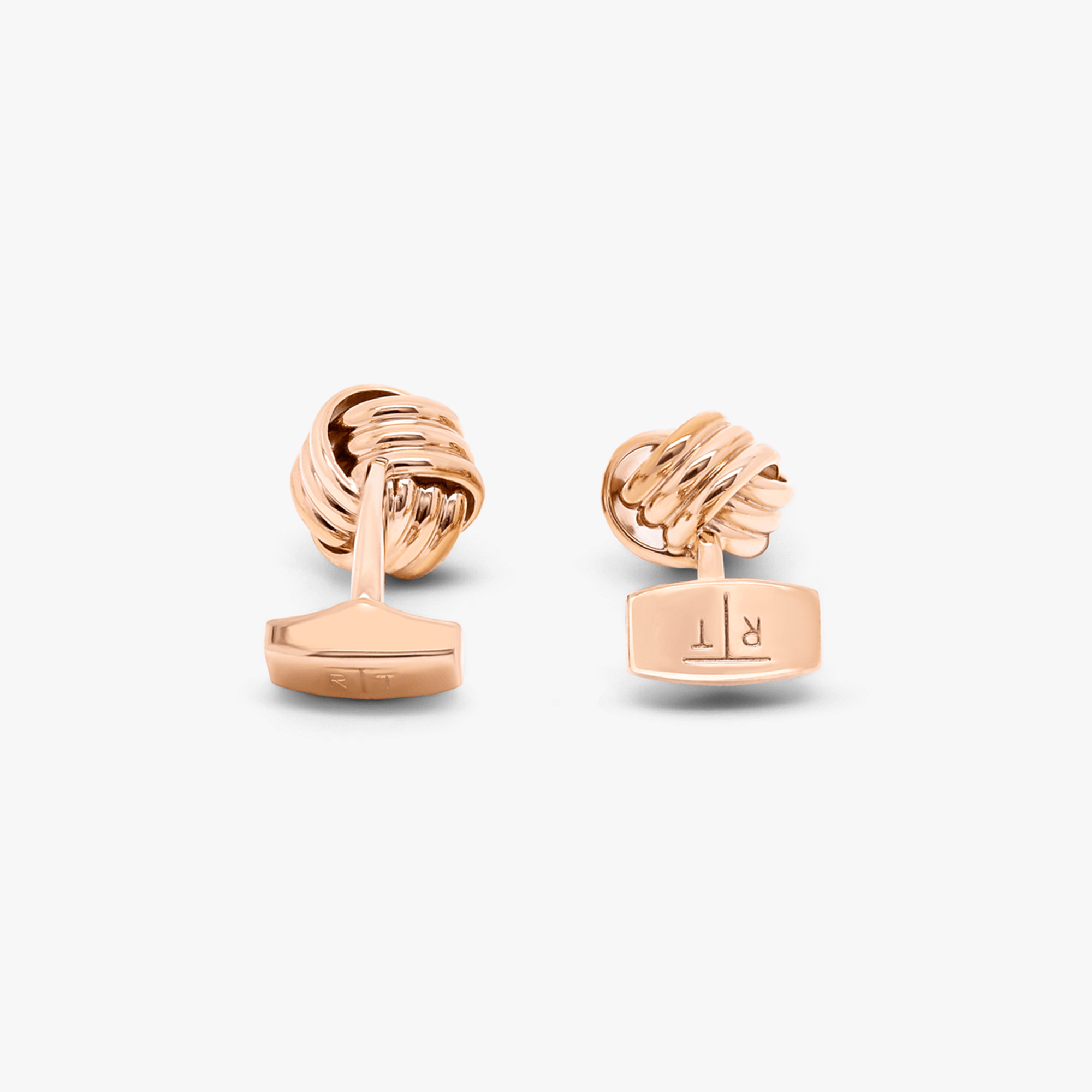 Cable Knot cufflinks in rose gold plated stainless steel-Cufflinks.com.sg