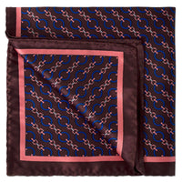 Chain Link Pocket Square in Dark Brown-Pocket Squares-MarZthomson-Cufflinks.com.sg