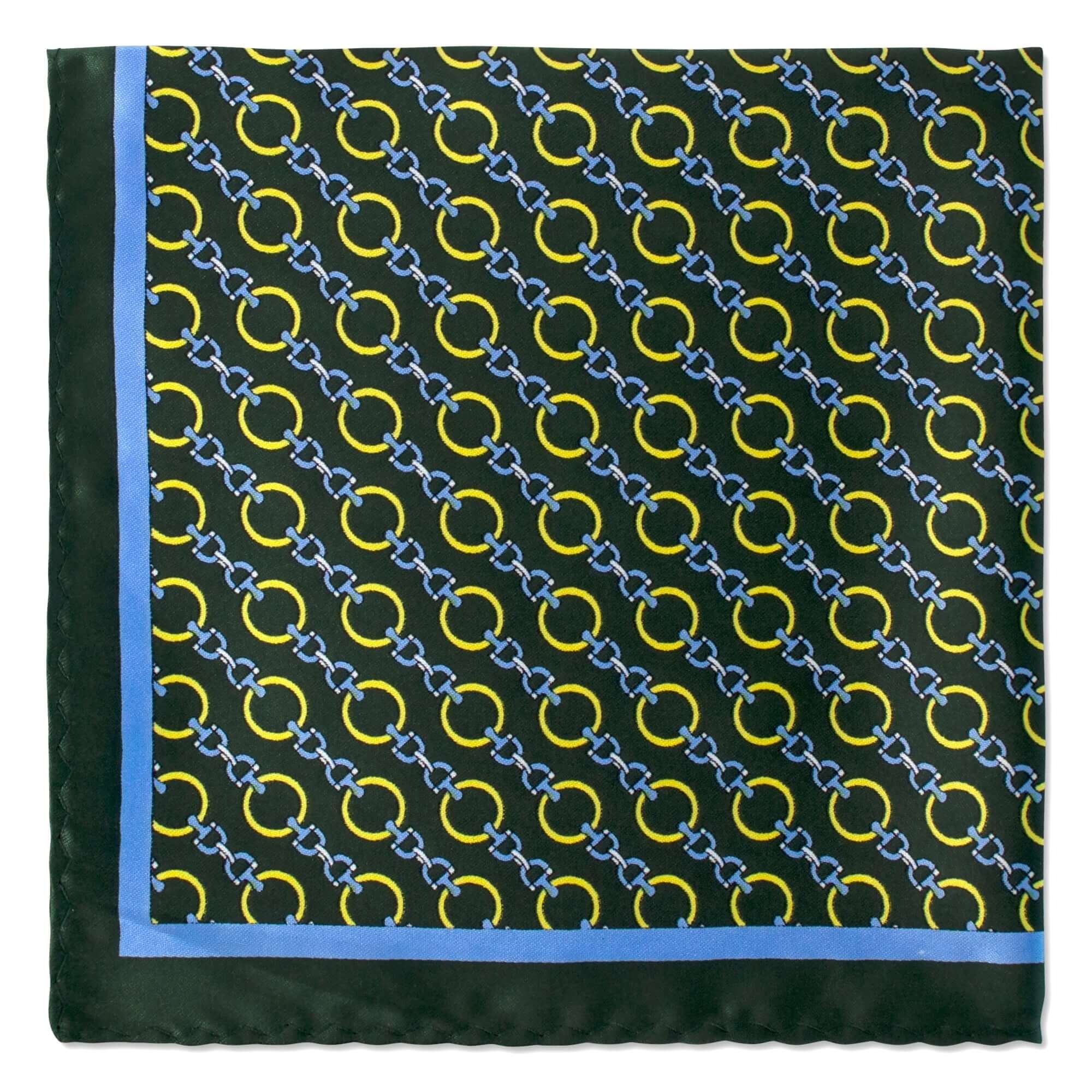 Chain Link Pocket Square in Dark Green-Pocket Squares-MarZthomson-Cufflinks.com.sg