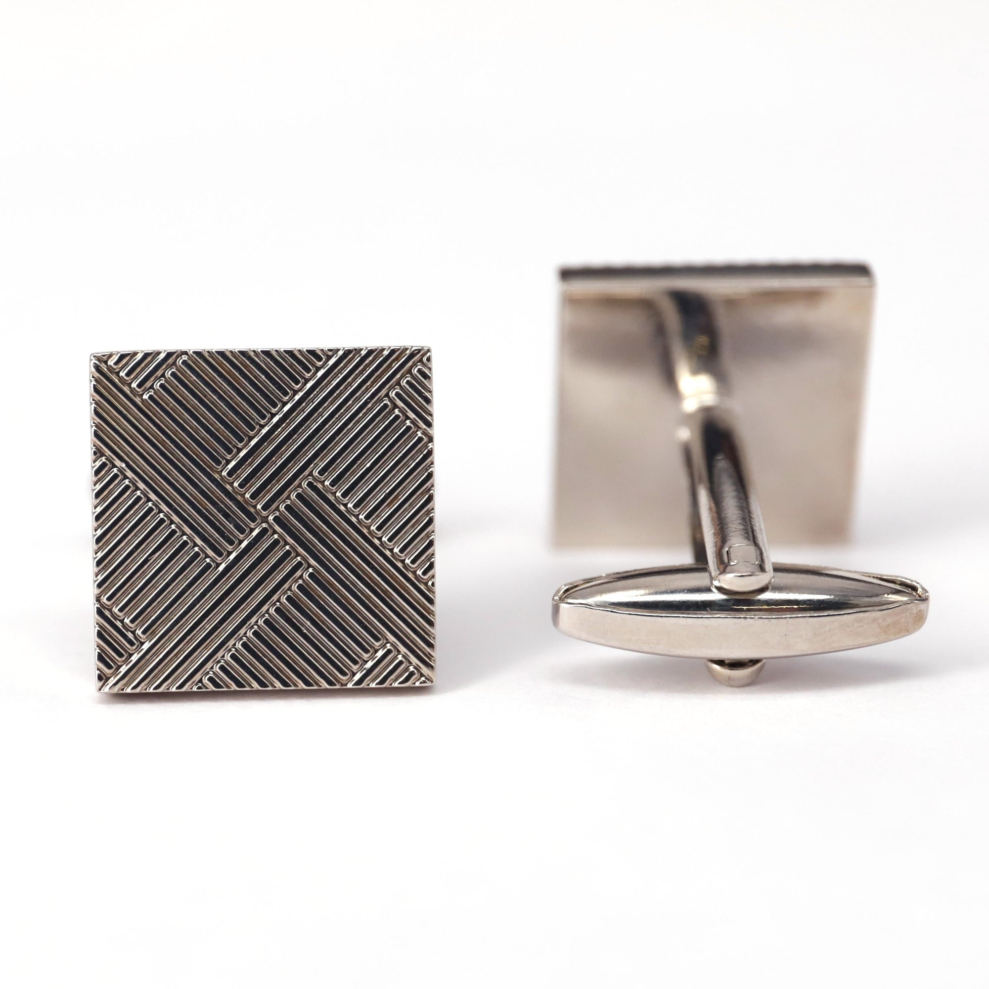 Classic Silver Square Cufflinks in various designs F-Cufflinks.com.sg