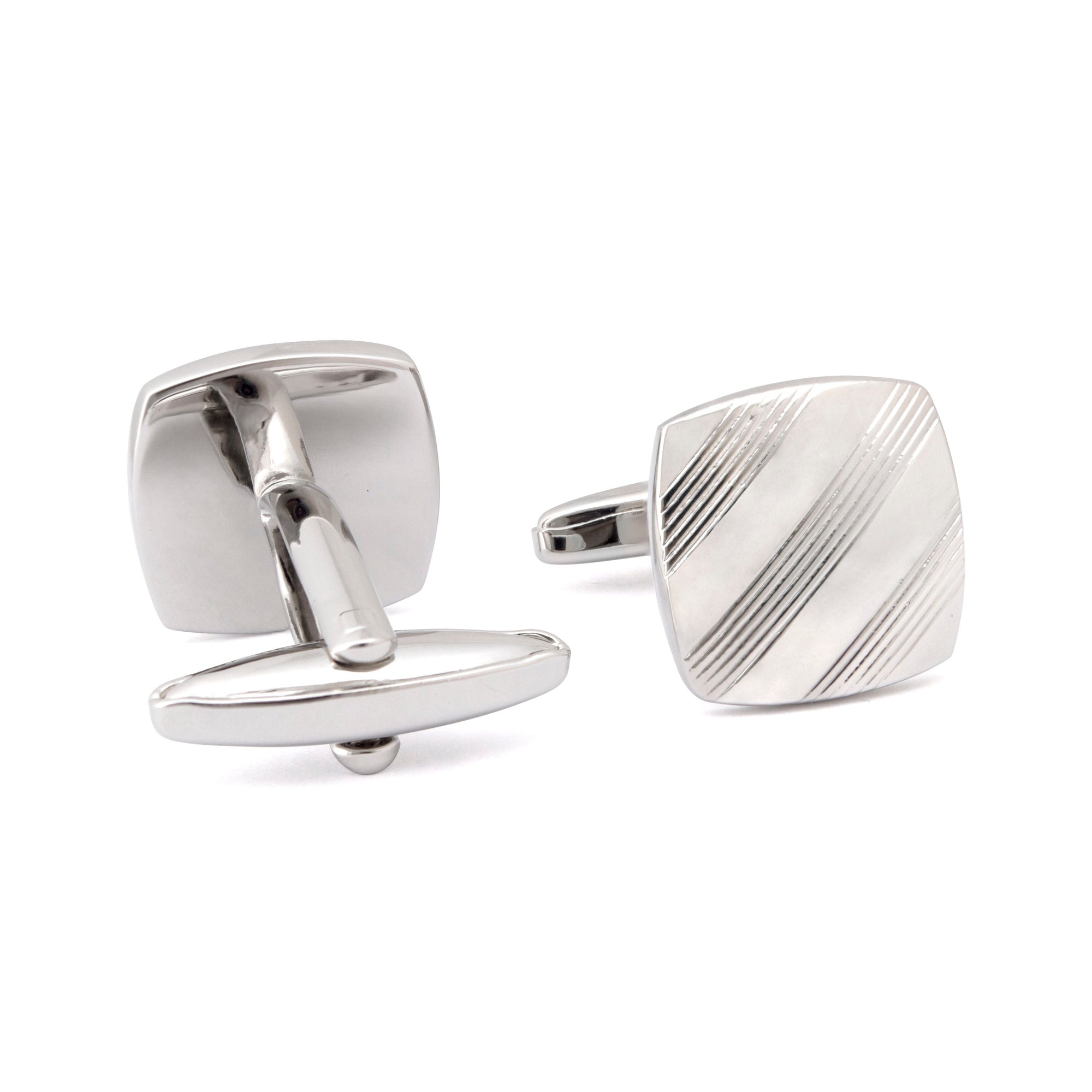Classic Silver Square Cufflinks in various designs F-Cufflinks.com.sg