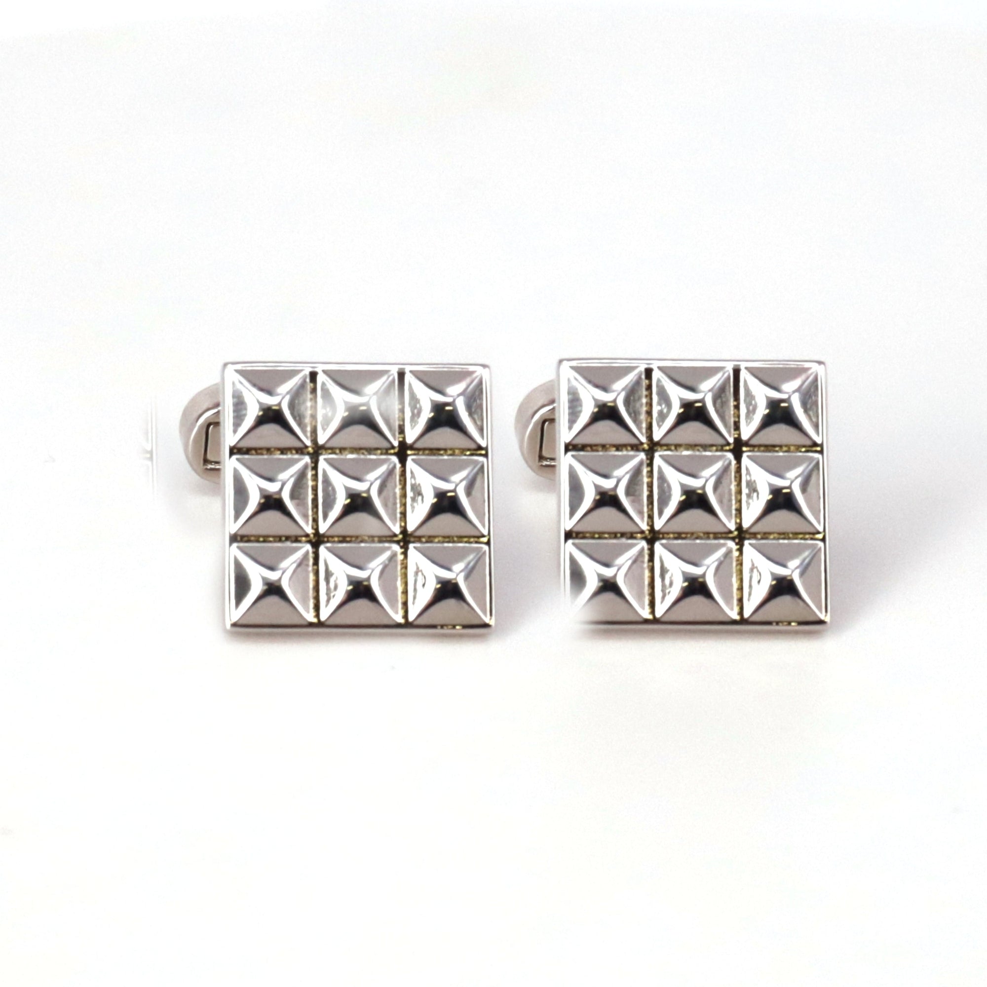 Classic Silver Square Cufflinks in various designs F-Cufflinks.com.sg