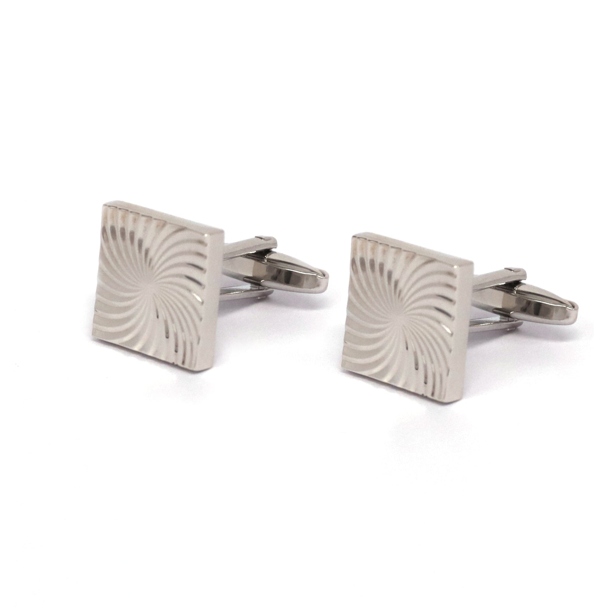 Classic Silver Square Cufflinks in various designs F-Cufflinks.com.sg