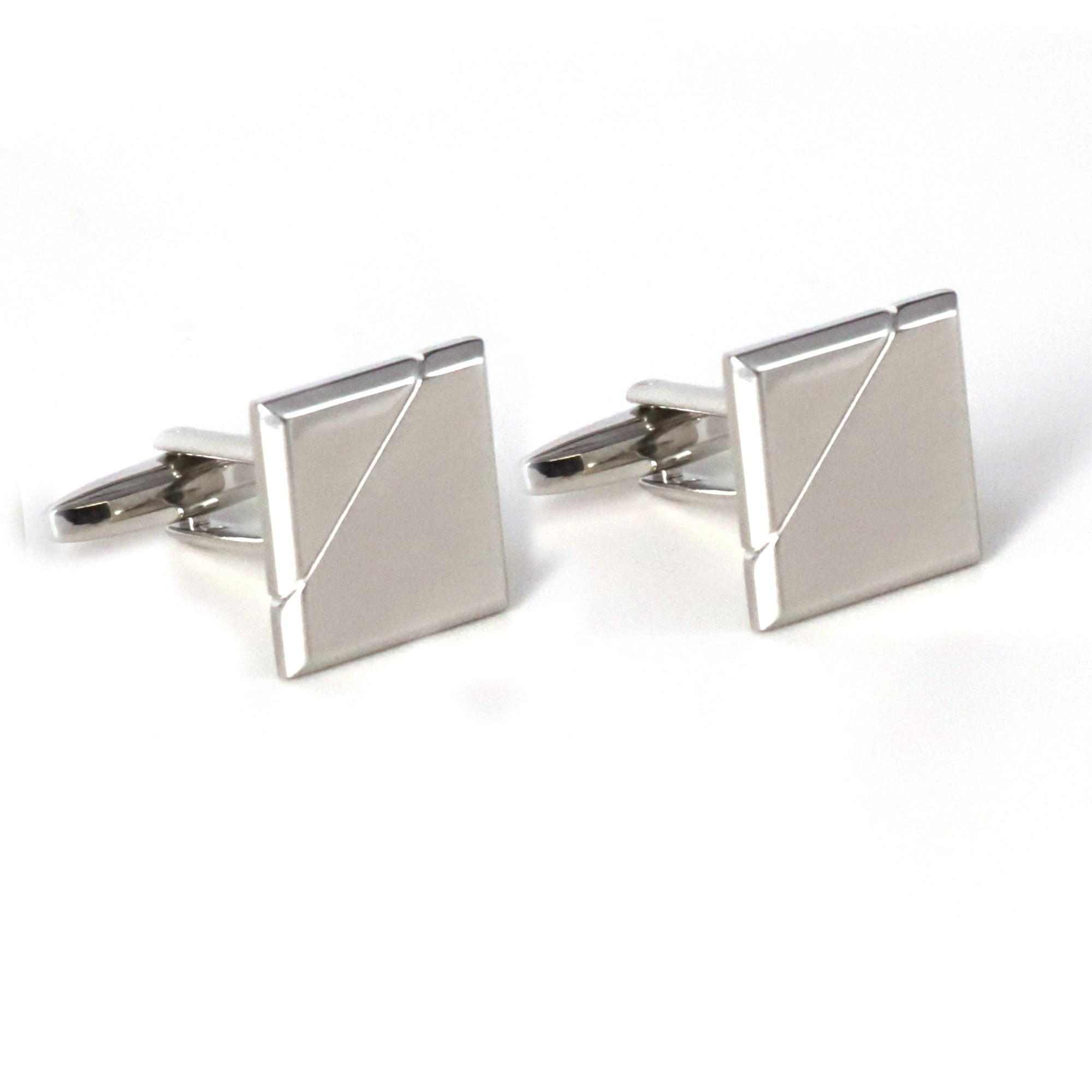 Classic Silver Square Cufflinks in various designs F-Cufflinks.com.sg
