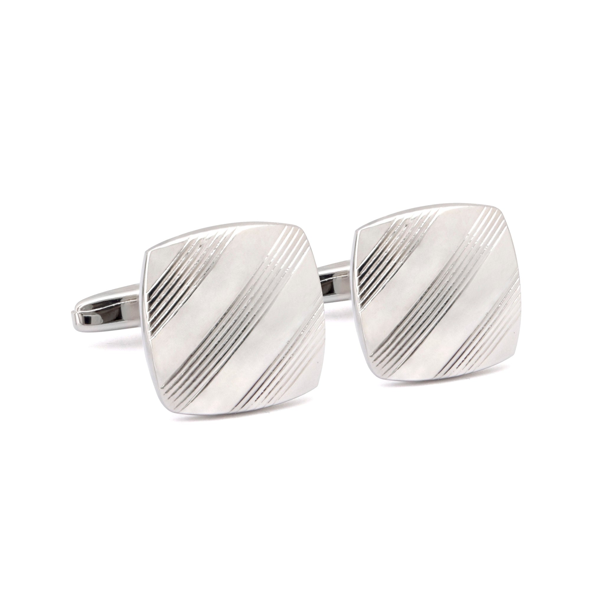 Classic Silver Square Cufflinks in various designs F-Cufflinks.com.sg