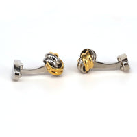 Classical Gold and Silver Tone knot Brass Cufflinks-Cufflinks.com.sg