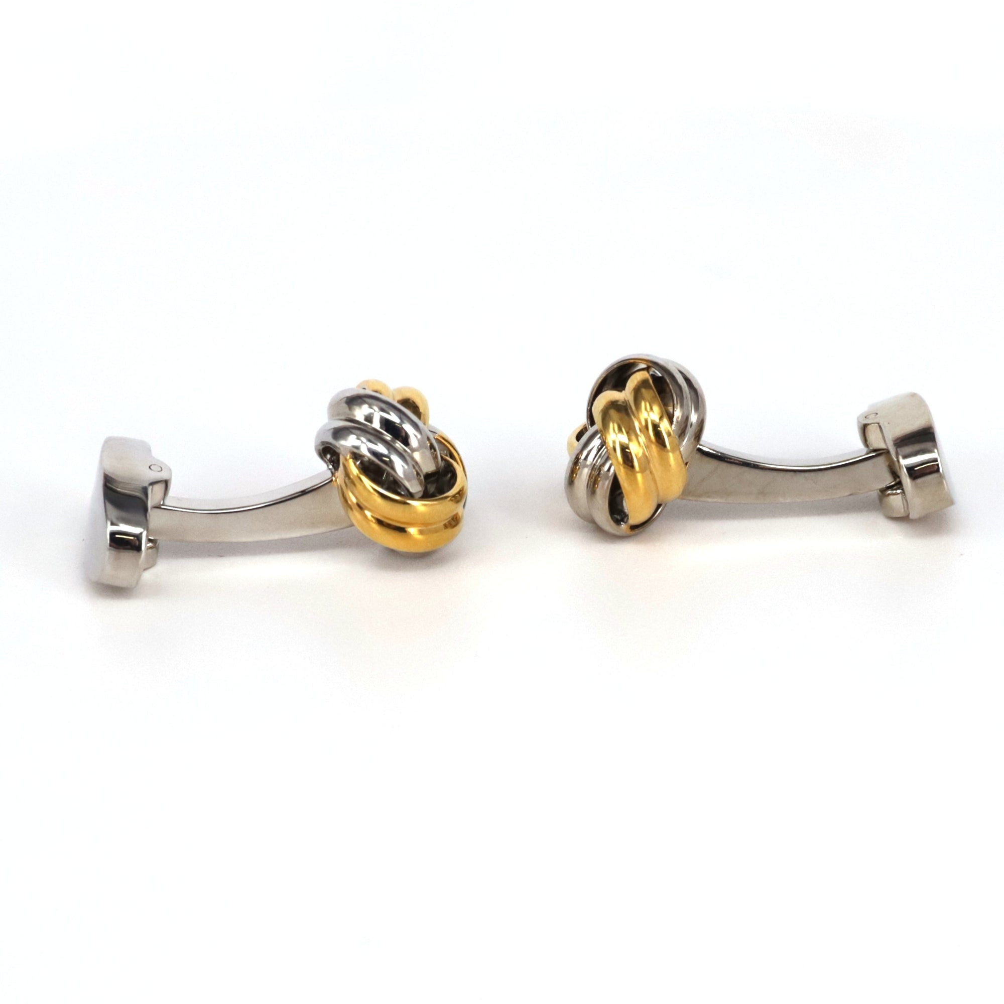 Classical Gold and Silver Tone knot Brass Cufflinks-Cufflinks.com.sg