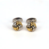 Classical Gold and Silver Tone knot Brass Cufflinks-Cufflinks.com.sg