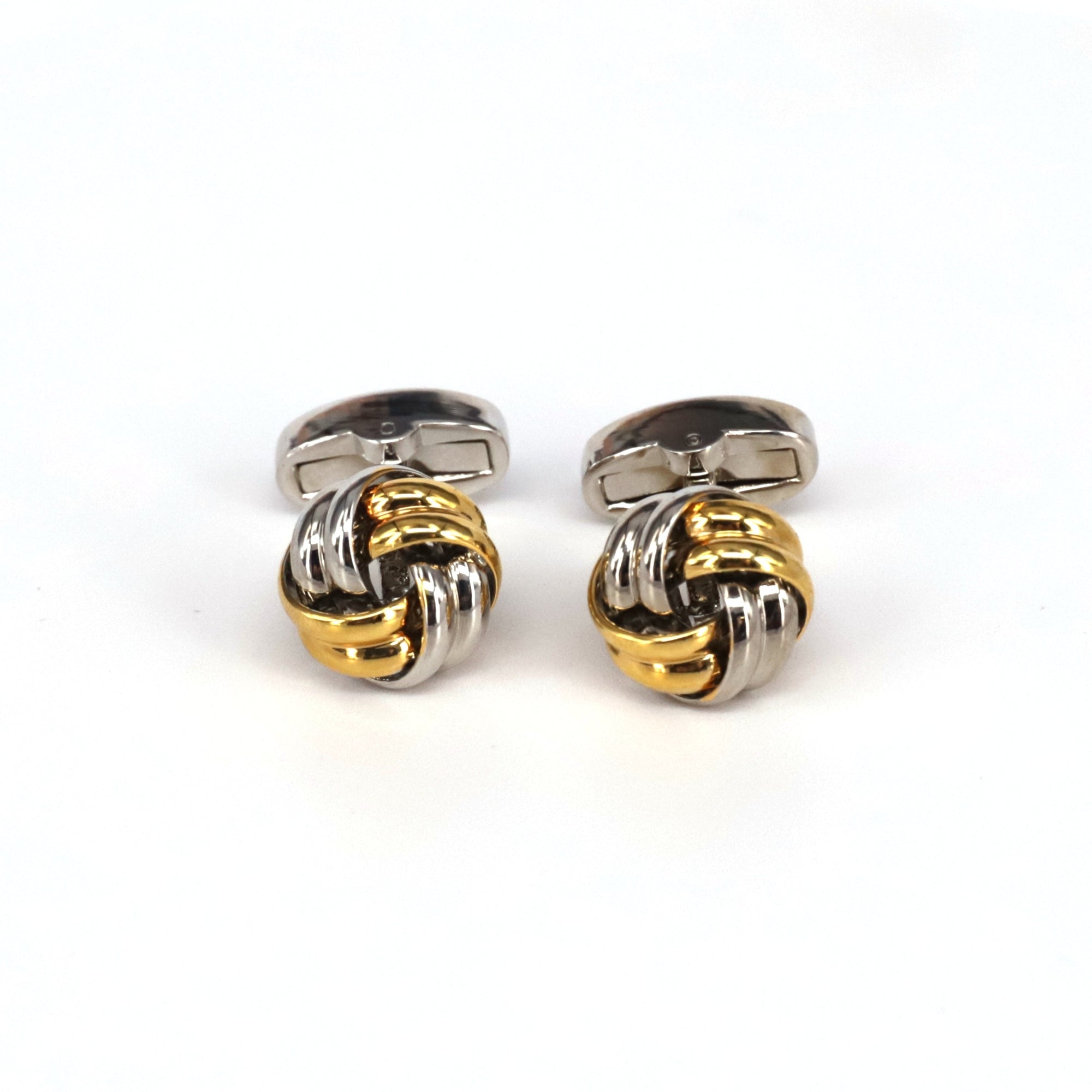 Classical Gold and Silver Tone knot Brass Cufflinks-Cufflinks.com.sg