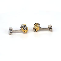 Classical Gold and Silver Tone knot Brass Cufflinks-Cufflinks.com.sg