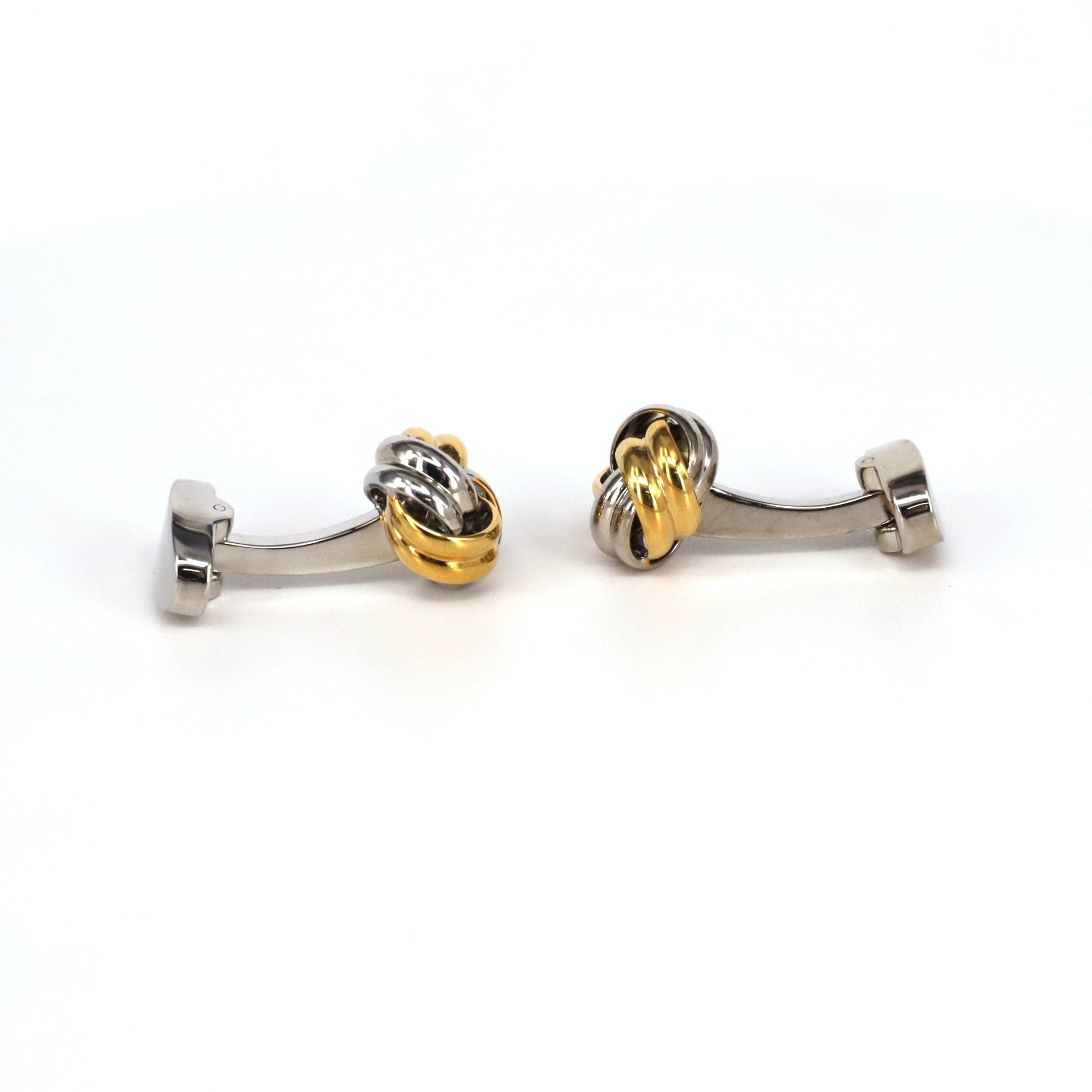 Classical Gold and Silver Tone knot Brass Cufflinks-Cufflinks.com.sg