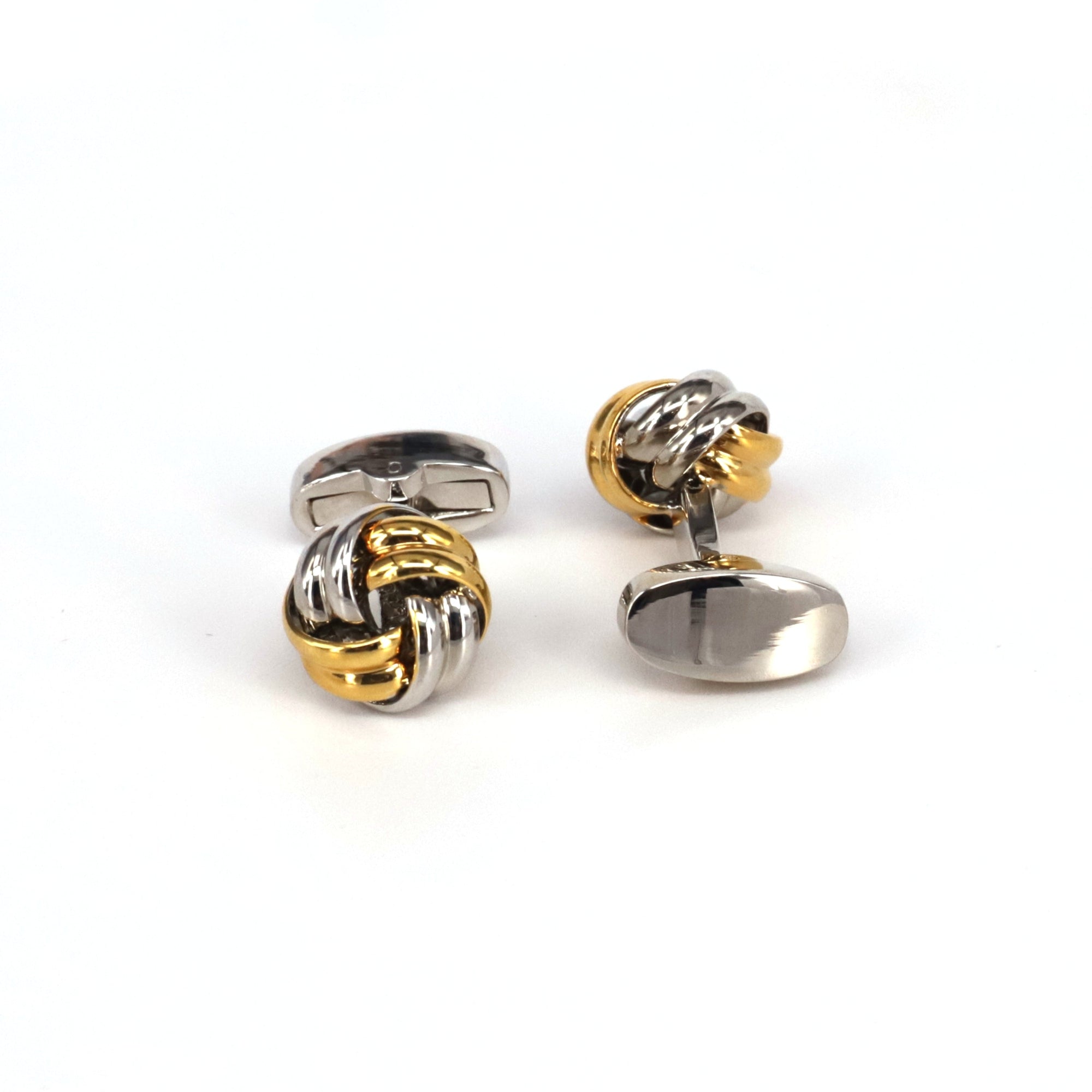 Classical Gold and Silver Tone knot Brass Cufflinks-Cufflinks.com.sg