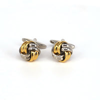 Classical Gold and Silver Tone knot Brass Cufflinks-Cufflinks.com.sg