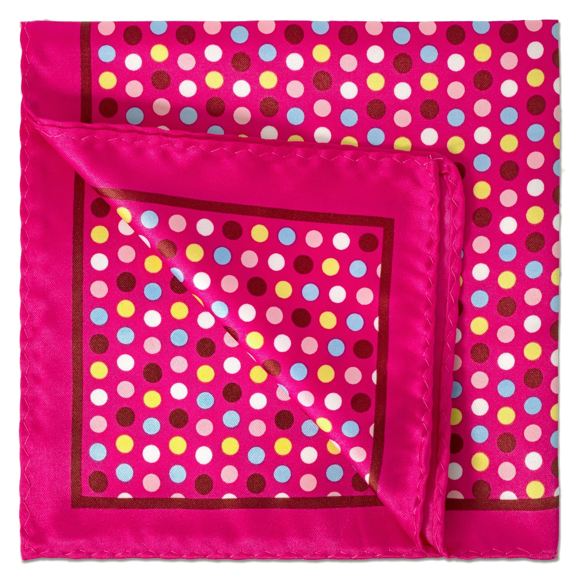 Colourful Bubble Dots Pocket Square in Fuchsia Pink-Pocket Squares-MarZthomson-Cufflinks.com.sg