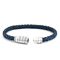 Combination Lock 777 Silver Bracelet In Blue-Bracelets-Tateossian-Cufflinks.com.sg