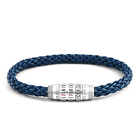 Combination Lock 777 Silver Bracelet In Blue-Bracelets-Tateossian-Cufflinks.com.sg