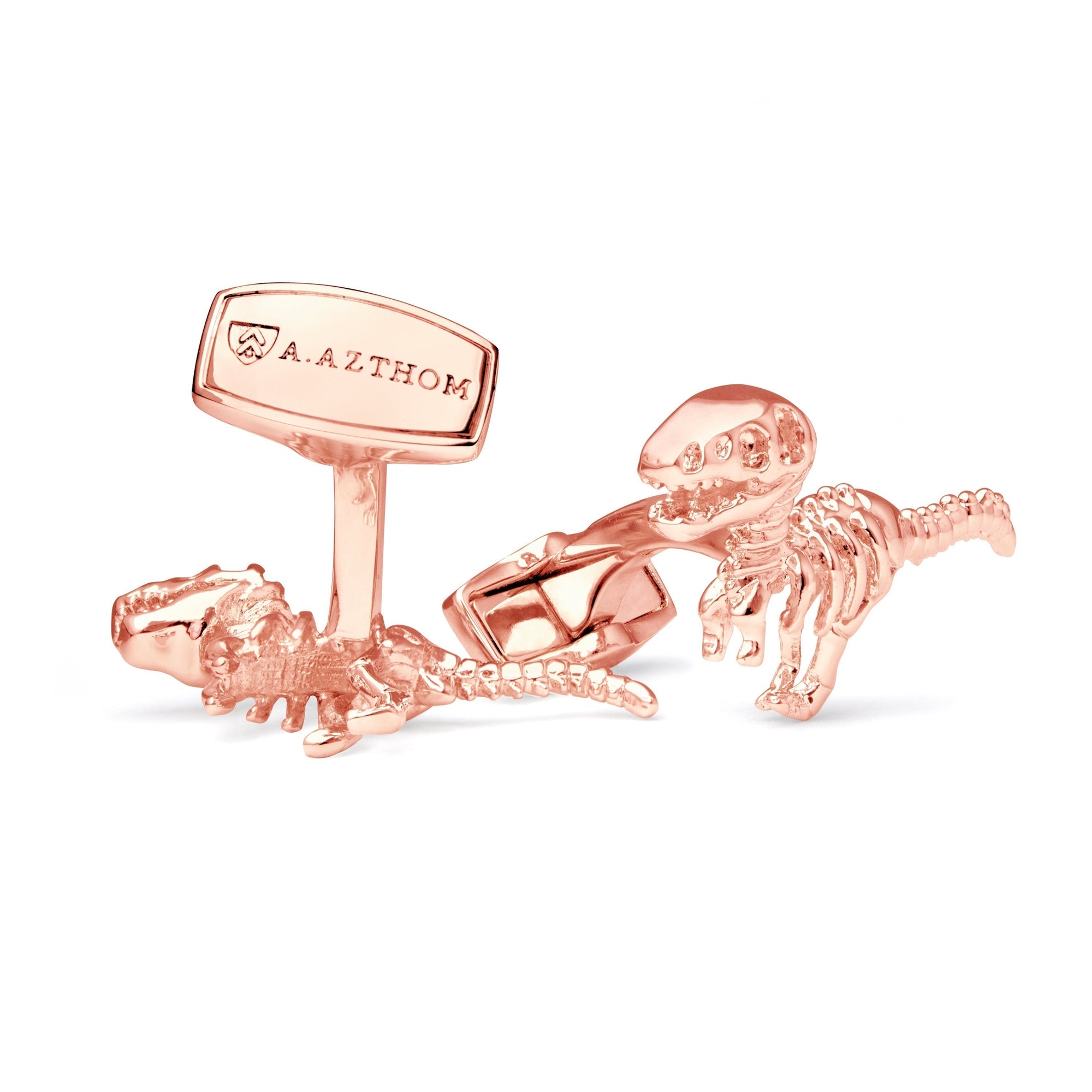 Dinosaur Bone in Rose Gold Cufflinks-Cufflinks.com.sg