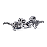 Dinosaur Bone in Silver Rustic Finish Cufflinks-Cufflinks.com.sg