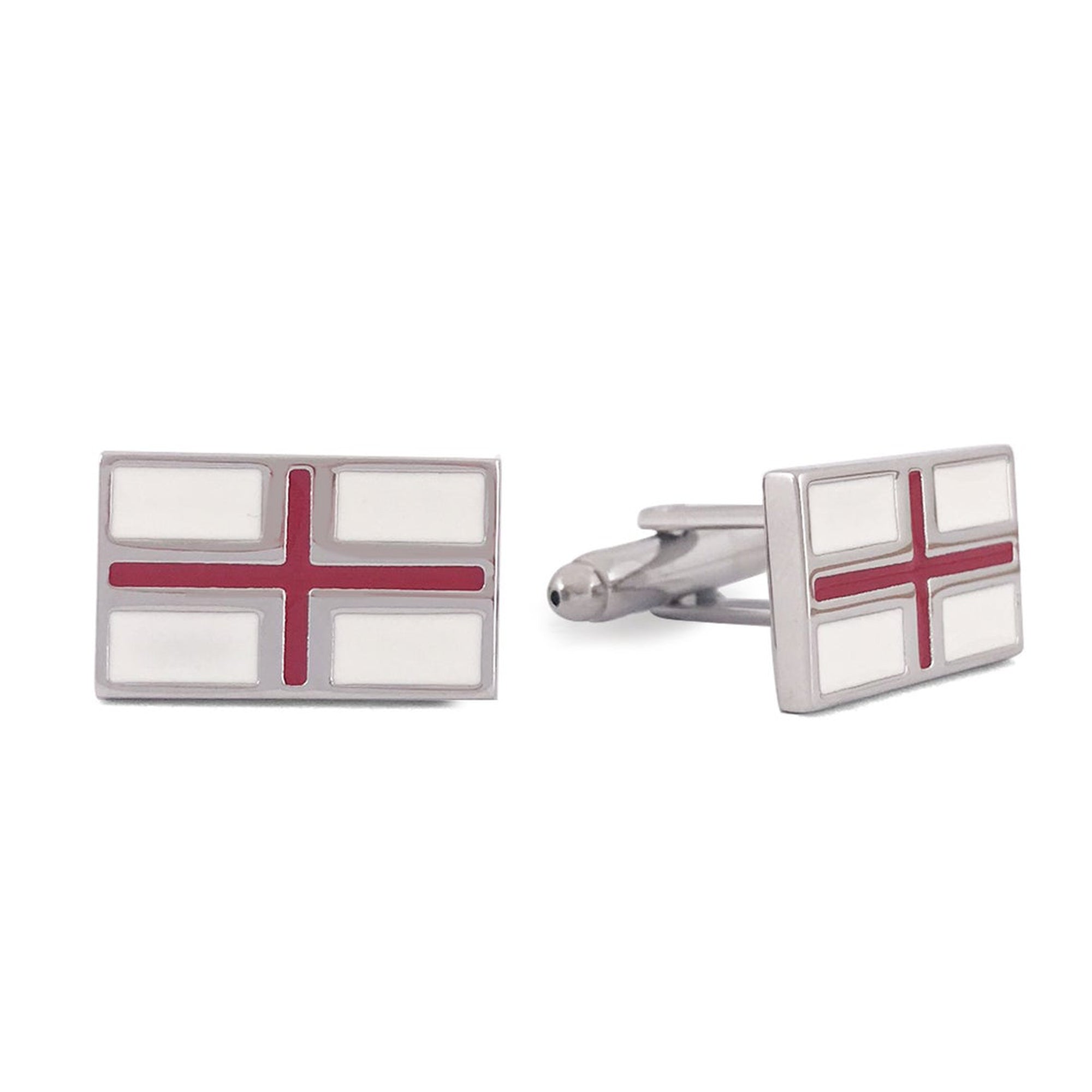 Flag of England Cufflinks, Saint George's Cross M-Flag Cufflinks-MarZthomson-Cufflinks.com.sg