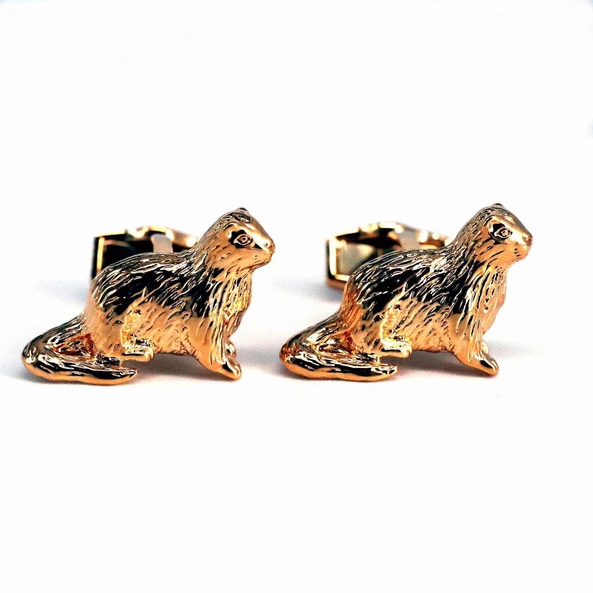 Otter Singapore Gold Cufflinks-MarZthomson-Cufflinks.com.sg