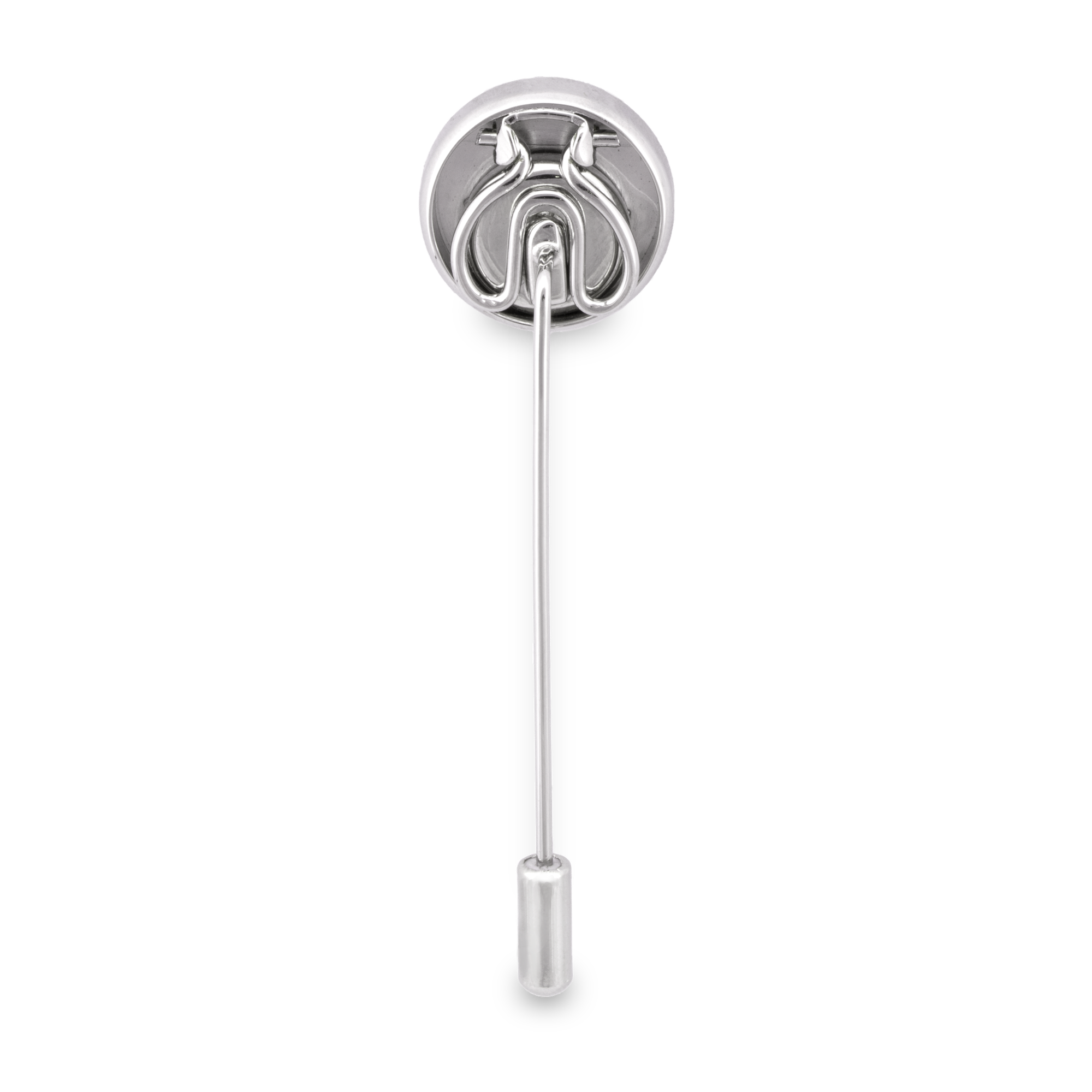 Lapel with Clip-on Monogram Etched Silver Button Covers-Cufflinks.com.sg