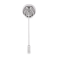 Lapel with Clip-on White Silver Button Covers-Cufflinks.com.sg