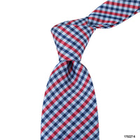 MarZthomson 8cm Gingham Checks Tie in Red and Blue A-Cufflinks.com.sg | Neckties.com.sg