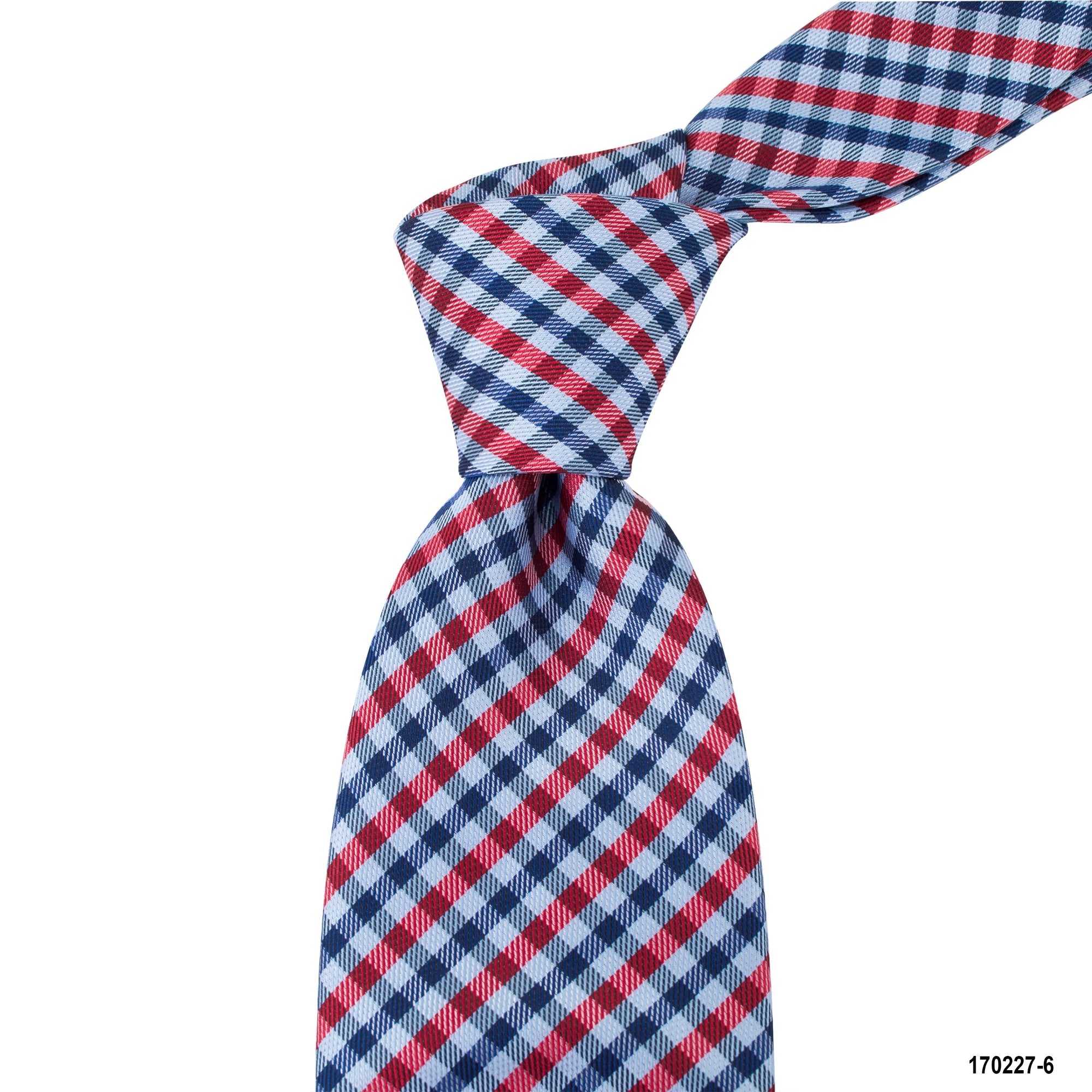 MarZthomson 8cm Gingham Checks Tie in Red and Blue A-Cufflinks.com.sg | Neckties.com.sg