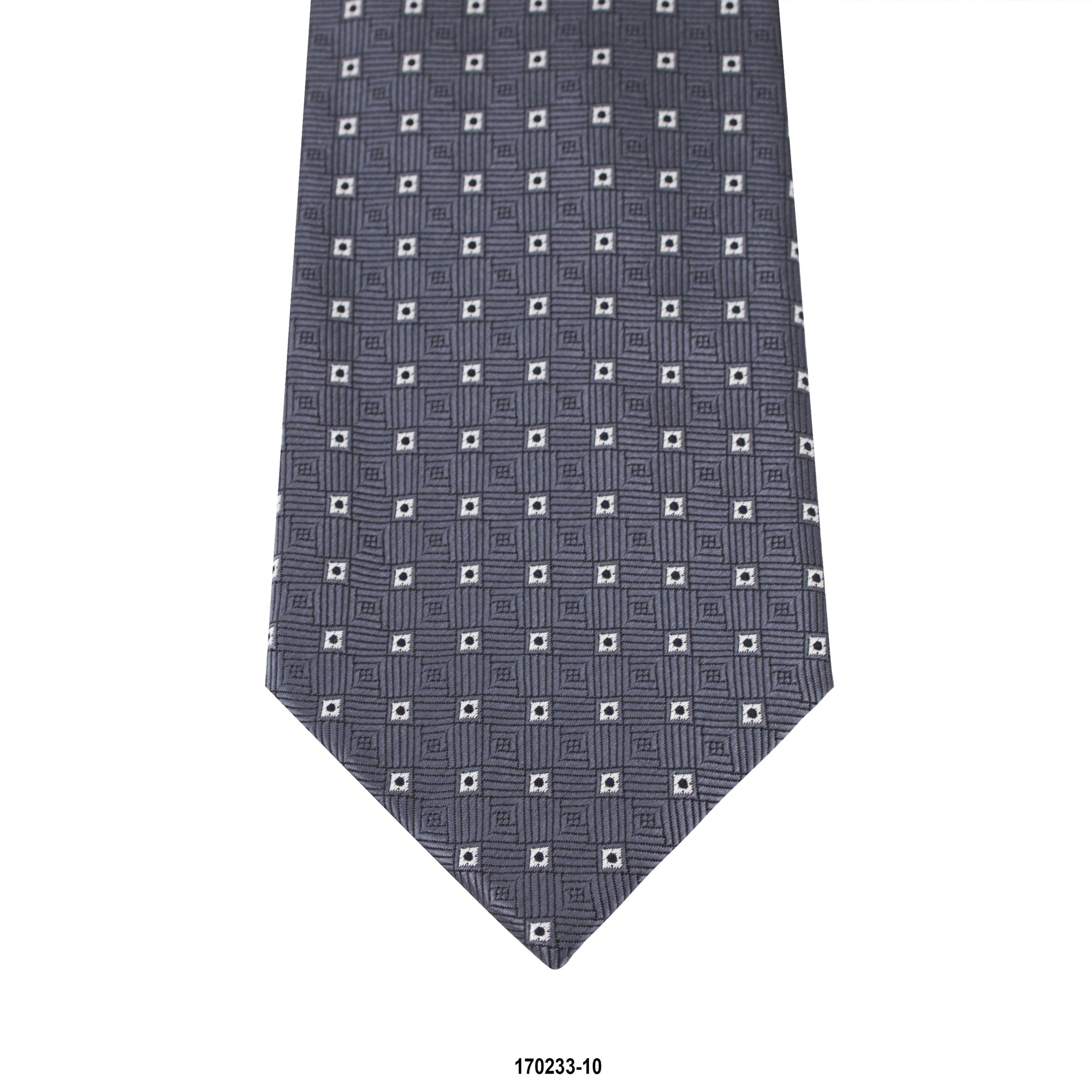 MarZthomson 8cm Grey with Square Motif Detail Woven Tie J-Cufflinks.com.sg | Neckties.com.sg