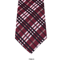 MarZthomson 8cm Tartan Checks Tie in Burgundy with Pink details-Cufflinks.com.sg | Neckties.com.sg