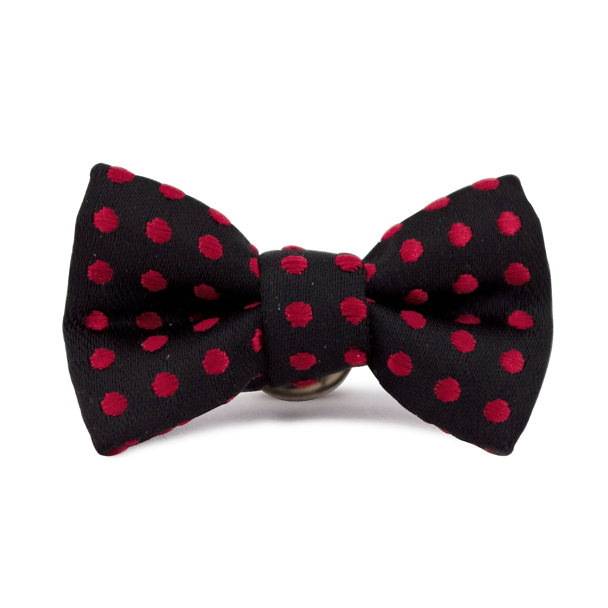 MarZthomson Bow Tie shaped Lapel Pin and Pocket Square Set in Black with Red Polka Dot-Cufflinks.com.sg | Neckties.com.sg