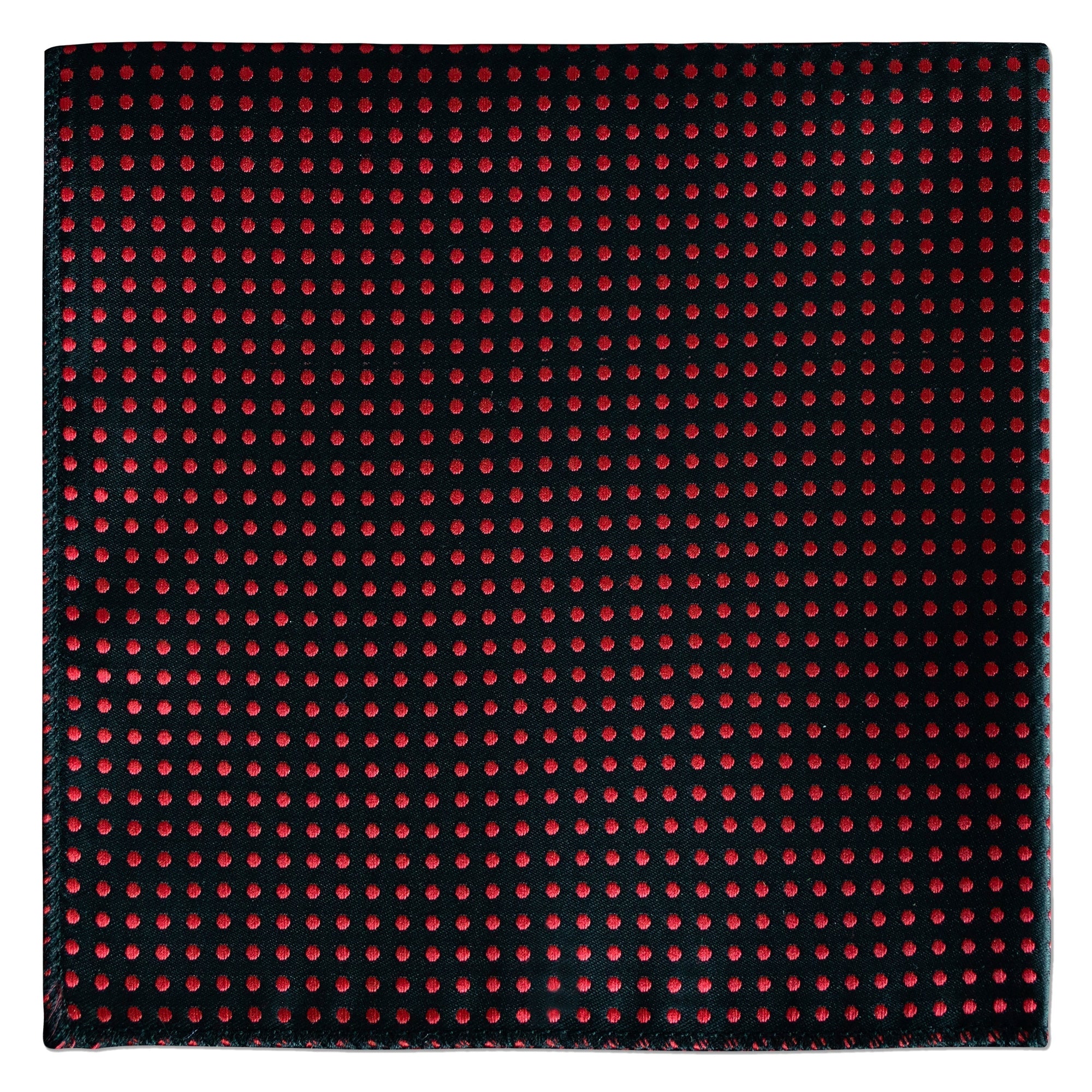 MarZthomson Bow Tie shaped Lapel Pin and Pocket Square Set in Black with Red Polka Dot-Cufflinks.com.sg | Neckties.com.sg