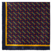 MarZthomson Chain Link Pocket Square-Pocket Squares-MarZthomson-Navy-Orange-Cufflinks.com.sg